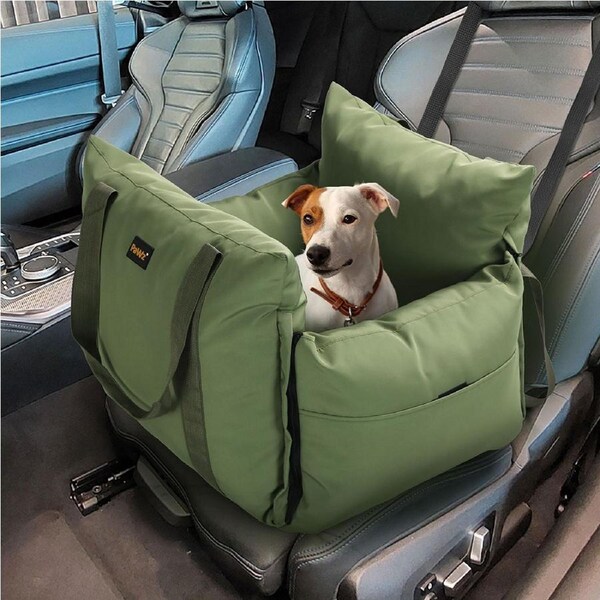 Pawz Dog Car Seat Booster Belt Pet Portable Travel Bed Hand-carry Washable Green