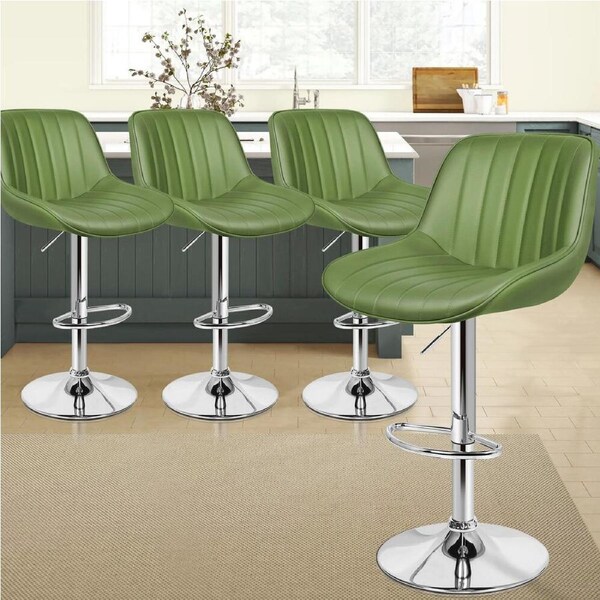 ALFORDSON Set of 4 Bar Stools Swivel Avocado Green