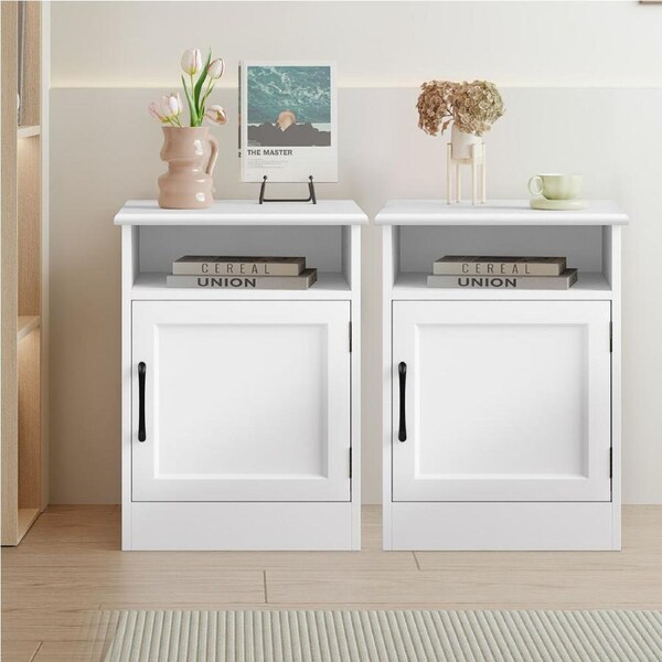 ALFORDSON Set of 2 Bedside Table 1 Cabinet White
