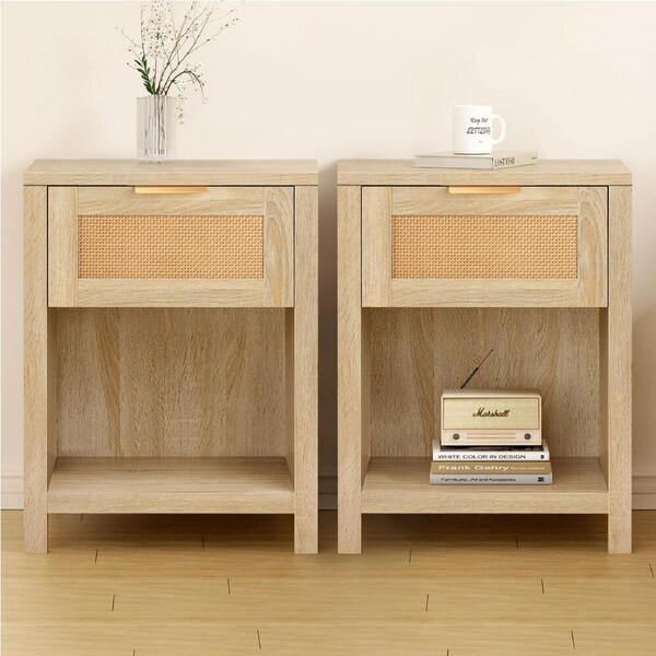 ALFORDSON Set of 2 Bedside Table Nightstand Wood