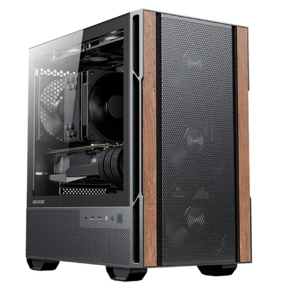 Okinos Cypress 3 Genuine Walnut Wood Temper Glass Micro ATX Case [CAO-CP3WOOD]