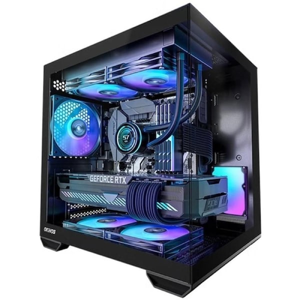 Okinos Mirage 4 Black ARGB Panoramic Micro ATX Case [CAO-M4ARGB-BK]