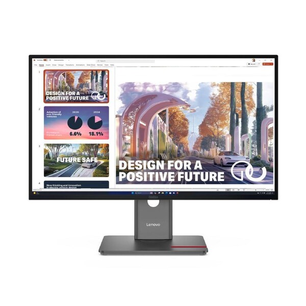 LENOVO ThinkVision P27QD-40 27' QHD pixels Monitor IPS 2560x1440 16:9 Height Adjustable Tilt Swivel Anti-GlarE DP HDMI USB-C Hub RJ45 LAN Black 3YR