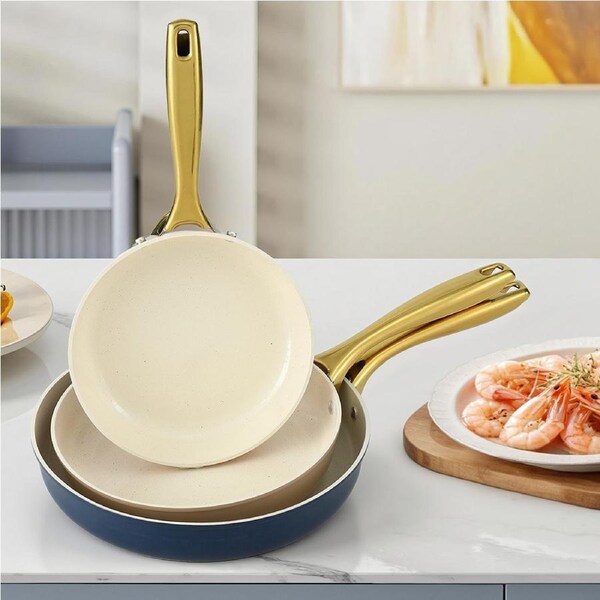 5-star Chef Frying Pan 3PCS Shades Frypan Set Ceramic Coating Multi Colour