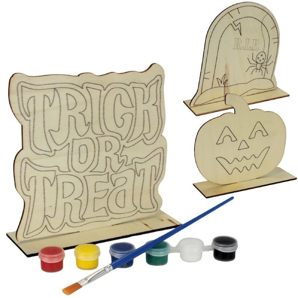 Paint Your Own Wooden Halloween Scene (Assorted)