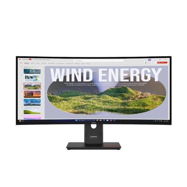 LENOVO ThinkVision T34WD-40 34' 120Hz WQHD Monitor 1500R Curve 4K 3440x1440 21:9 Height Adjustable Tilt Swivel USB-C Dock 100W PD DP HDMI LAN 4xUSB3.2
