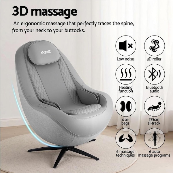 Livemor Massage Chair Electric Recliner Home Massager 3D ROLI