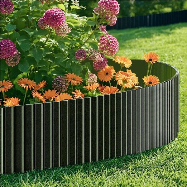 Livsip Garden Edging 10mx30cm Landscape Lawn Edge Border Steel Black