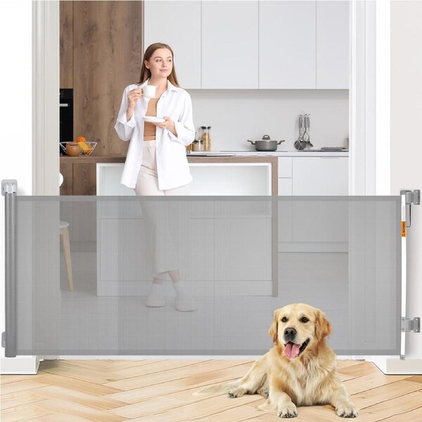 Advwin Retractable 3M Pet Gate Doorways Dog Cat Safety Gate