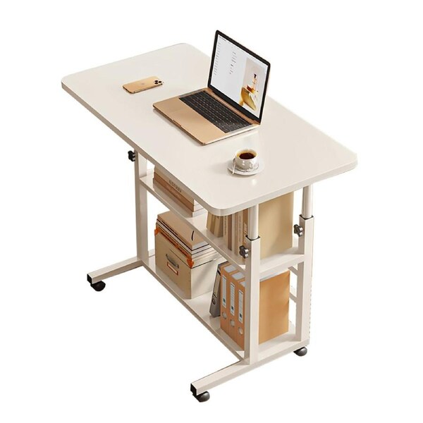Foret Mobile Laptop Bedside Study Desk Storage Stand Adjustable Table 2 Colors White