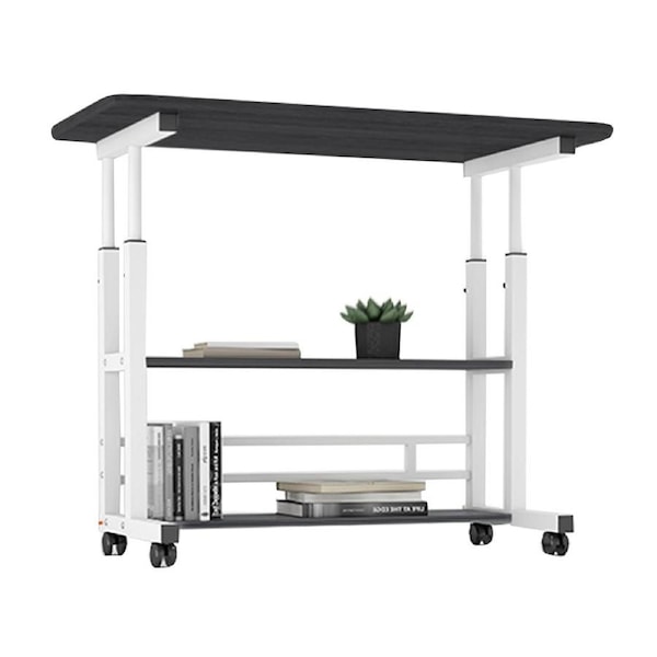 Foret Mobile Laptop Bedside Study Portable Desk Storage Stand Adjustable Table 2 Colors Black