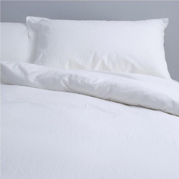 Canningvale Vintage Softwash 100% Cotton Quilt Cover Set White Double