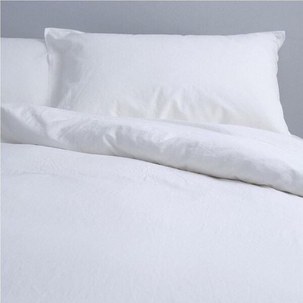 Canningvale Vintage Softwash 100% Cotton Quilt Cover Set White Super King
