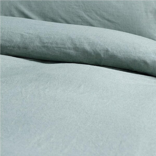 Canningvale Vintage Cotton Quilt Cover Set Forest Green Melange Super King