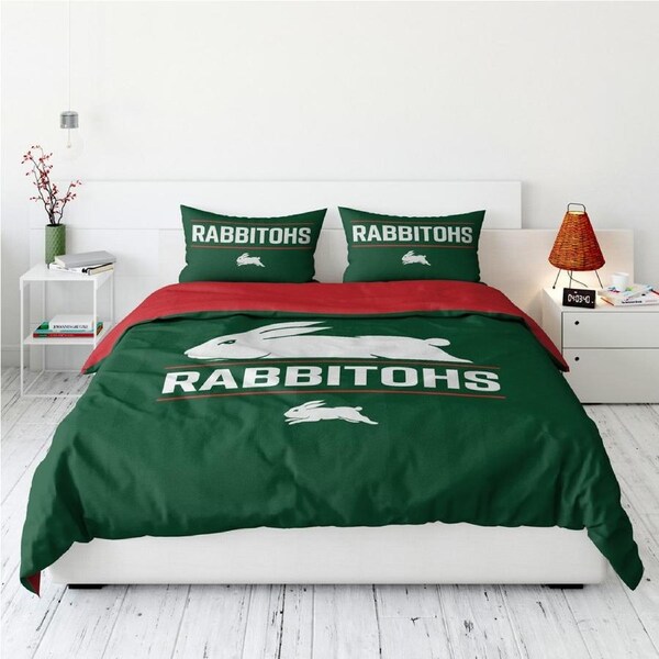 South Sydney Rabbitohs NRL Team Logo Double Quilt Cover Set