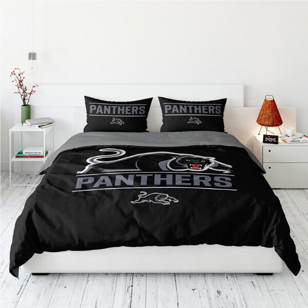 Penrith Panthers NRL Team Logo King Quilt Cover Set