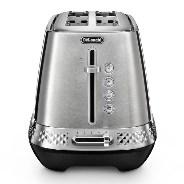 De'Longhi Diadema Long Slot Toaster Platinum
