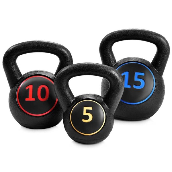Costway 14kg Kettlebell Set Weight Lifting Kettle Bells Dumbbells Gym Home Fitness Training