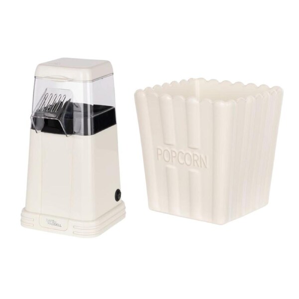 Davis & Waddell Electric Popcorn Maker and Large Stoneware Popcorn Bowl