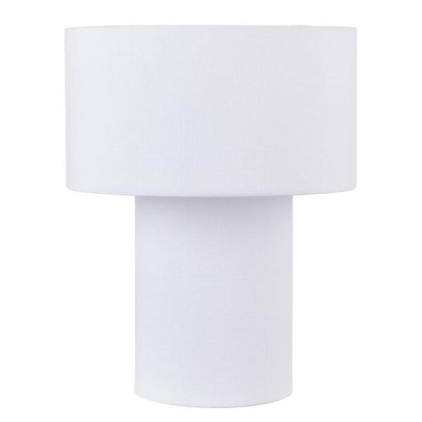 Emporium Hendrix Fabric Table Lamp Set of 2 Bedside Lamps White