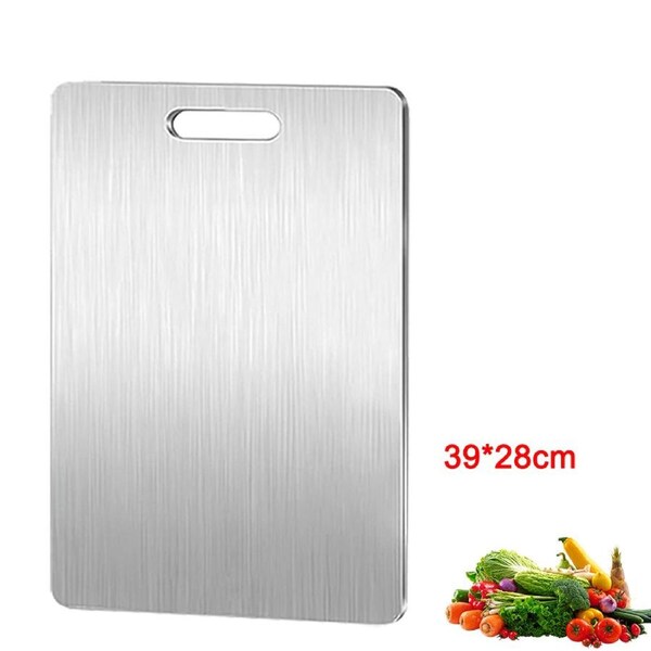 Stainless Steel Cutting Board Stainless Steel Chopping Boards Double-Sided For Kitchen Camping 39*28cm
