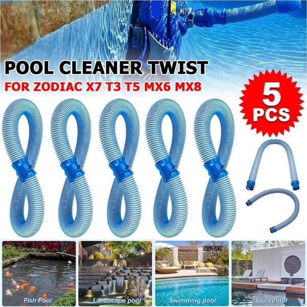 OZNALA 5 Pcs Twist Lock Hose Pipe For Baracuda Zodiac MX6 MX8 Pool Cleaner- 1M Length