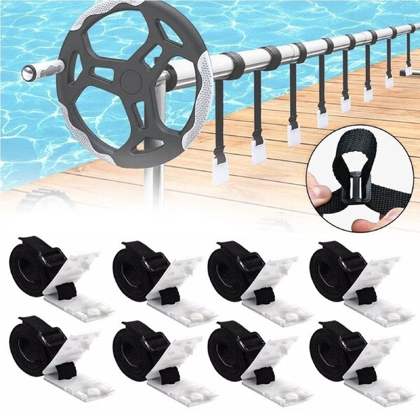 8X Pool Cover Clips Blanket Roller Attachment Straps Kit for Swimming Solar Pool