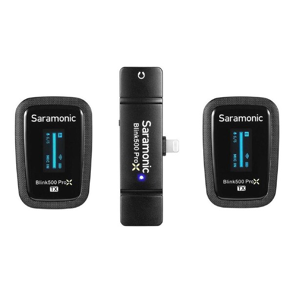 Saramonic Blink500 ProX B4 Dual-channel Wireless Microphone System w/ Lightning Connector (TX+TX+RXDi) Black
