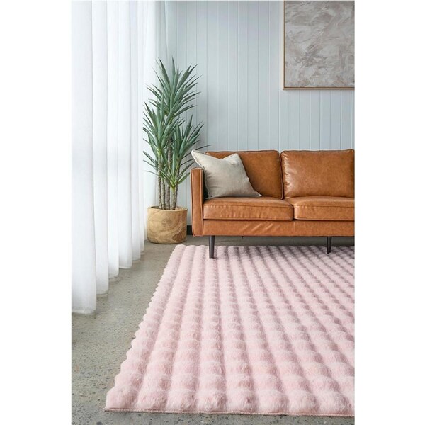 Rug Culture Bubble Washable Rug Blush 140X70CM