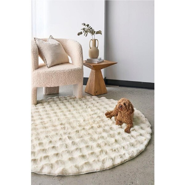 Rug Culture Bubble Washable Runner Rug Natural 200X200CM