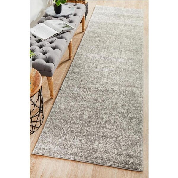 Rug Culture Evoke 256 Grey Runner Rug 400X80CM