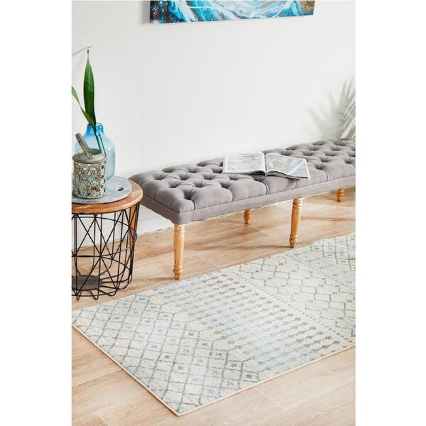 Rug Culture Evoke 260 White Runner Rug 400X80CM