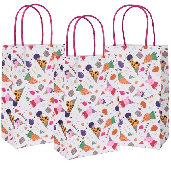 Peppa Pig Party Paper Gift Bags (Pack of 8)