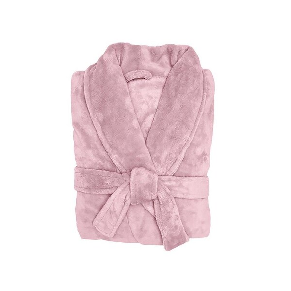 Bambury Soft Microplush Bedroom/Bathroom Robe Blush Home Living S/M
