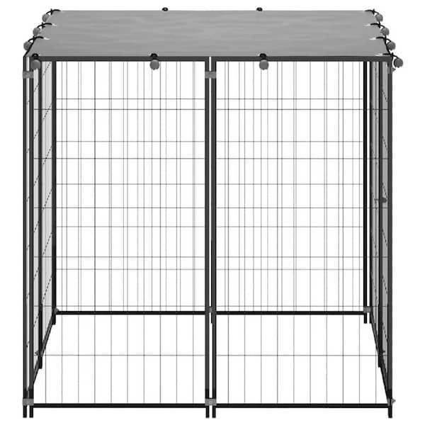 Dog Kennel Black 6 m Steel