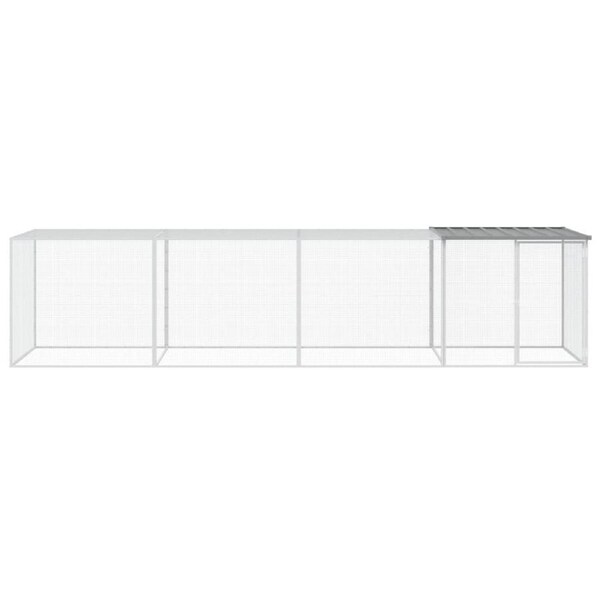 Chicken Cage with Roof Dark Grey 403x98x90 cm
