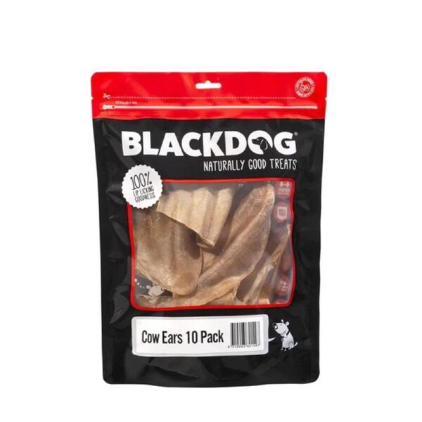 Black Dog Cow Ears 10pk