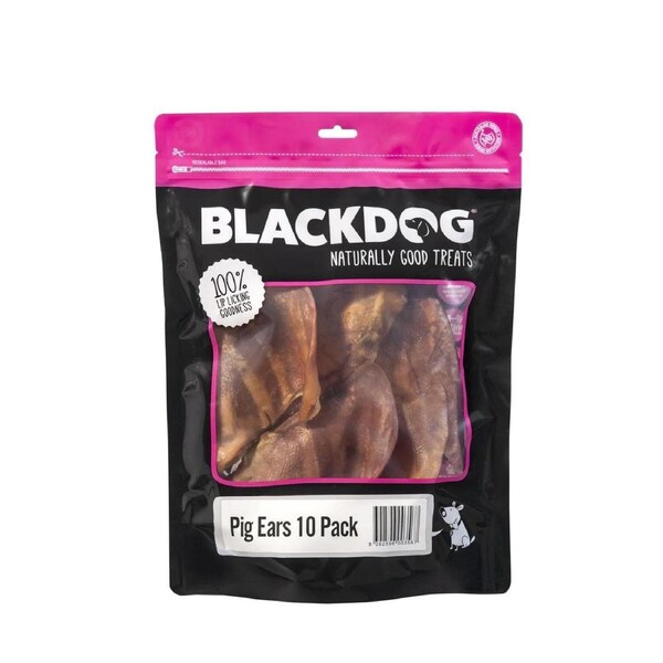 Black Dog Pig Ears 10pk