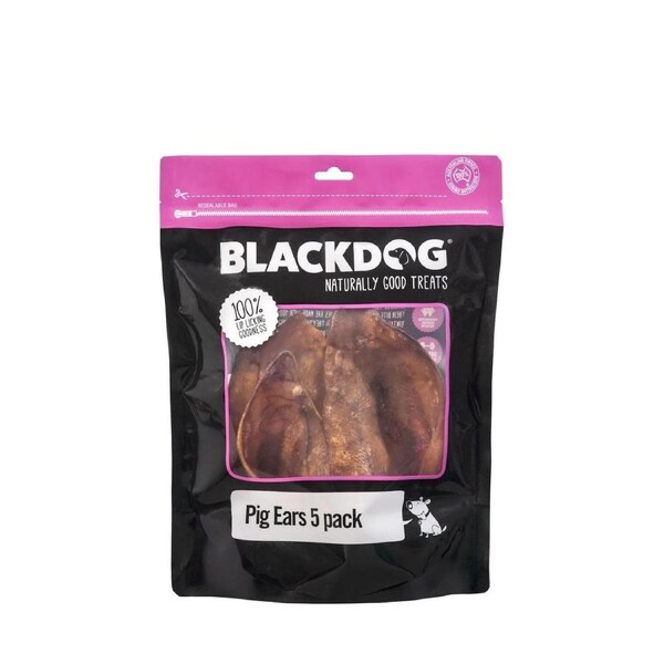 Black Dog Pig Ears 5pk
