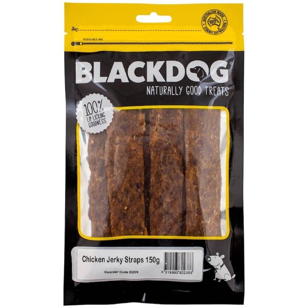 Black Dog Chicken Jerky Straps 150g