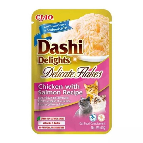 Inaba Dashi Delights Delicate Flakes Chicken Salmon 40g 6pk