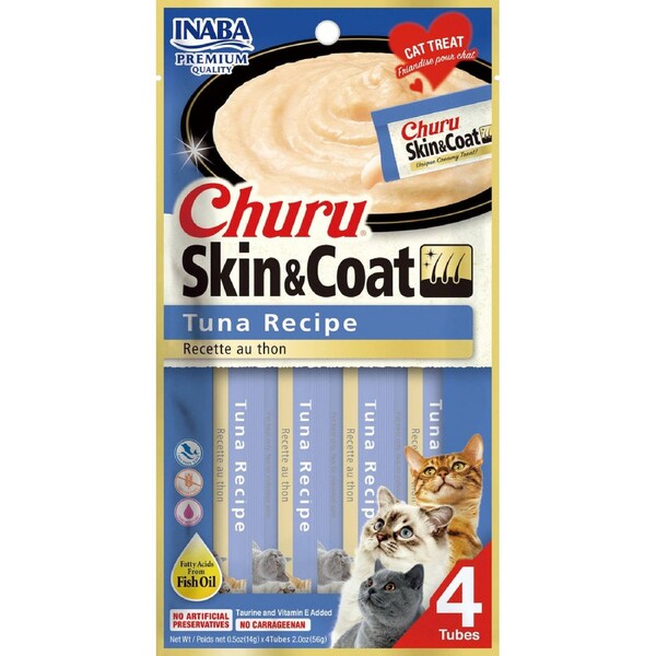 Inaba Cat Churu Puree Skin & Coat Tuna 56g 6pk