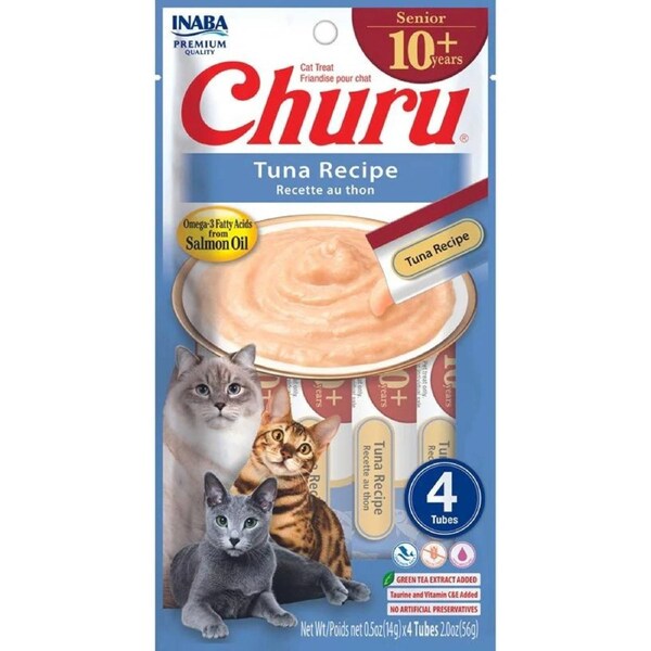 Inaba Cat Churu Puree Senior 10+ Chicken & Tuna Variety 40pk