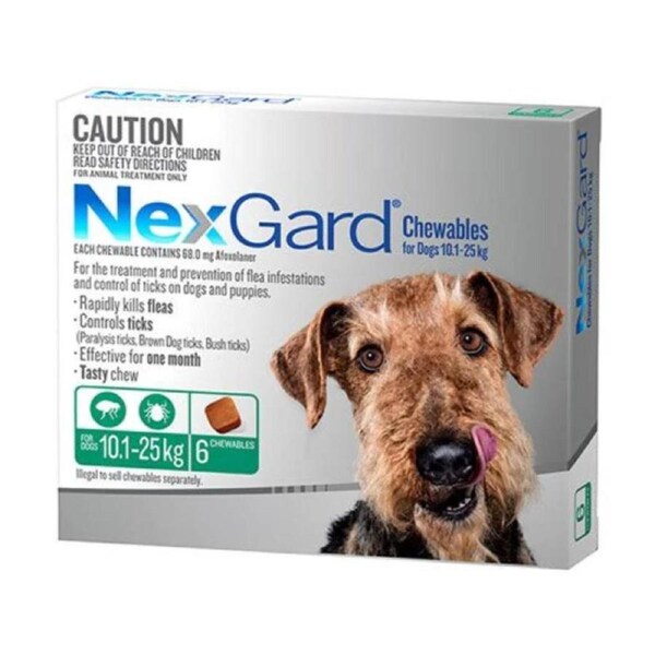 Nexgard Large 10.1 - 25Ks 6pk Green