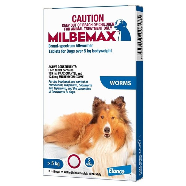 Milbemax Dog 2 Tabs Over 5kg Body Weight