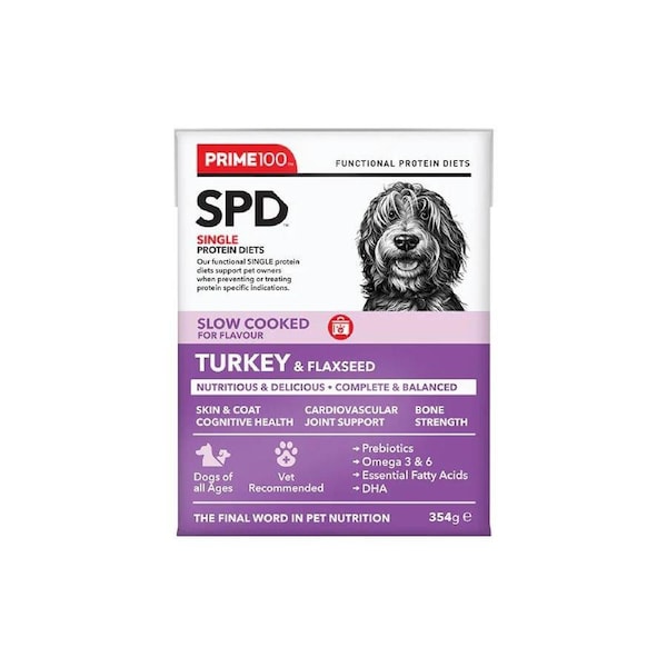 Prime Spd Slow Cooked Turkey & Flaxseed 354g 12pk