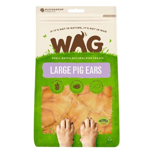 WAG 5 Pack Pig Ear Large Treats