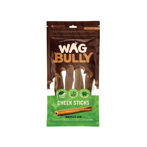 Wag 4pk Cheek Stick Regular Dog Treat