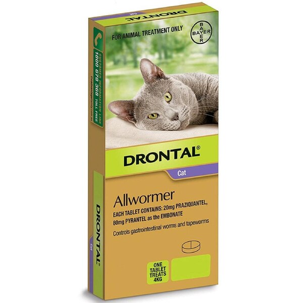 Drontal Cat Allwormer 4kg X 4 Tabs