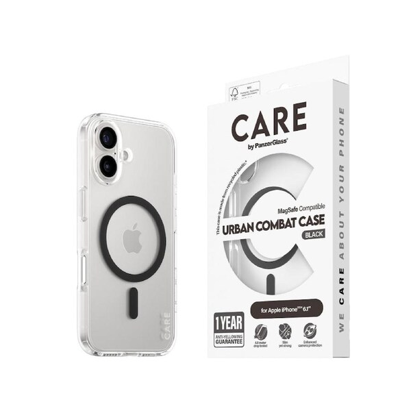 PanzerGlass Flgship Magasafe Case for iPhone 16- Black